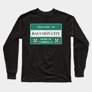 Raccoon Traffic Sign Long Sleeve T-Shirt